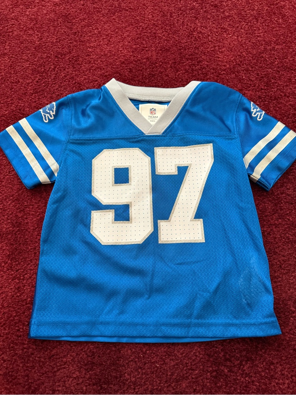 Aidan Hutchinson #97 Detroit Lions NFL Blue Jersey Toddler 2T